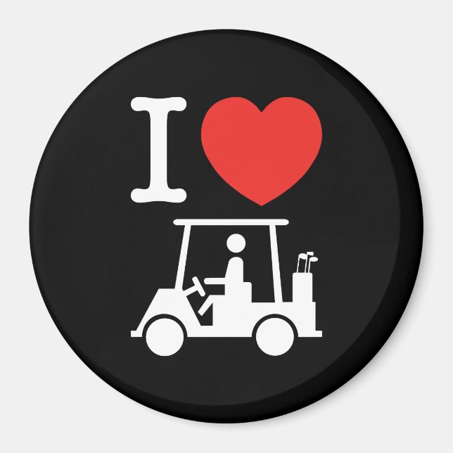 I Heart (Kärlek) Golf Cart Magnet (Framsidan)