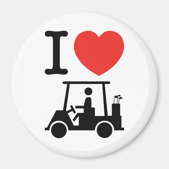 I Heart (Kärlek) Golf Cart Magnet (Framsidan)