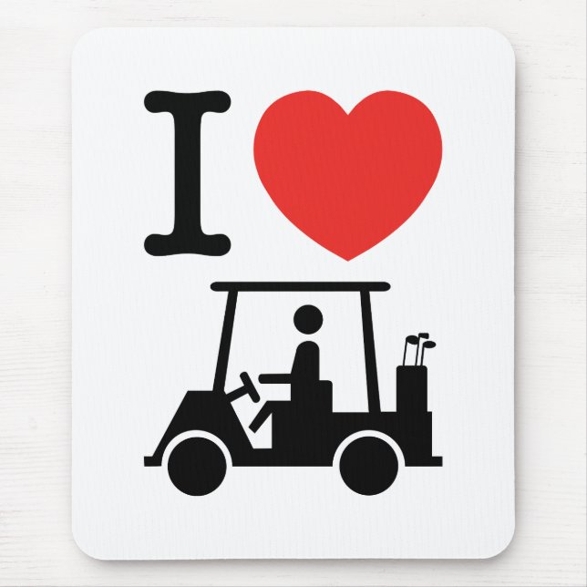 I Heart (Kärlek) Golf Cart Musmatta (Framsidan)