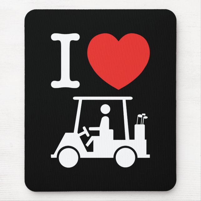 I Heart (Kärlek) Golf Cart Musmatta (Framsidan)