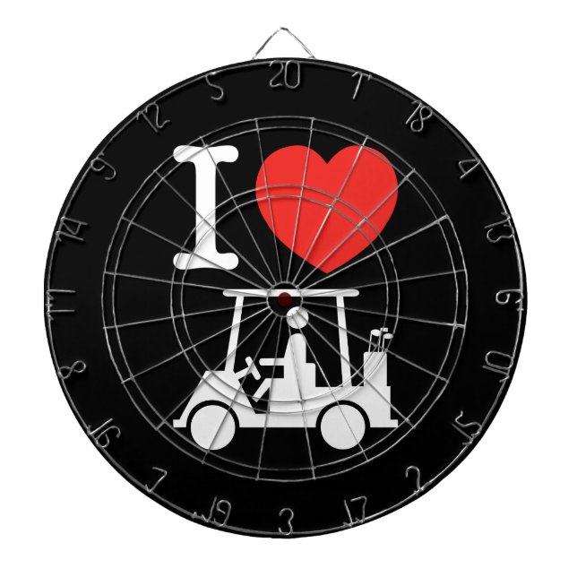 I Heart (Kärlek) Golf Cart Piltavla (Framsidan)