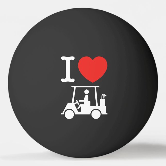 I Heart (Kärlek) Golf Cart Ping-Pong Ball Pingisboll (Framsidan)