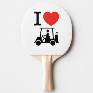 I Heart (Kärlek) Golf Cart Pingisracket