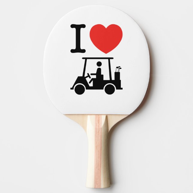 I Heart (Kärlek) Golf Cart Pingisracket (Framsidan)