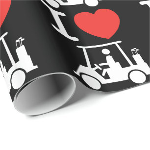 I Heart (Kärlek) Golf Cart Presentpapper