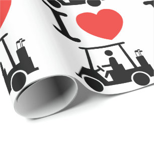 I Heart (Kärlek) Golf Cart Presentpapper