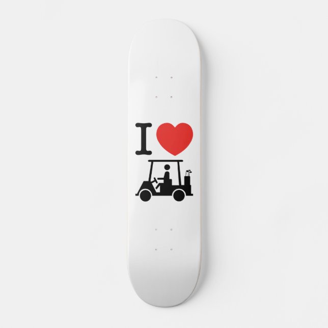 I Heart (Kärlek) Golf Cart Skateboard Bräda 20,5 Cm (Framsida)