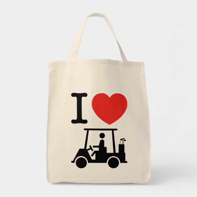 I Heart (Kärlek) Golf Cart Tygkasse (Framsidan)