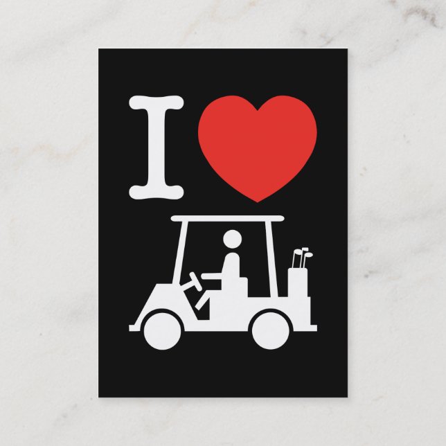 I Heart (Kärlek) Golf Cart Visitkort (Baksida)