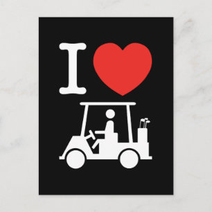 I Heart (Kärlek) Golf Cart Vykort
