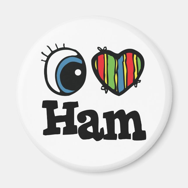 I Heart (Kärlek) Ham Magnet (Framsidan)