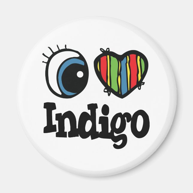 I Heart (Kärlek) Indigo Magnet (Framsidan)