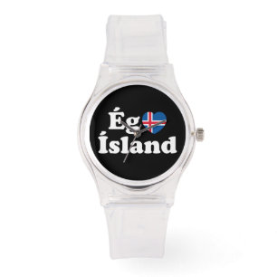 I Heart (Kärlek) Island [Ég Elska Ísland] isländsk Armbandsur