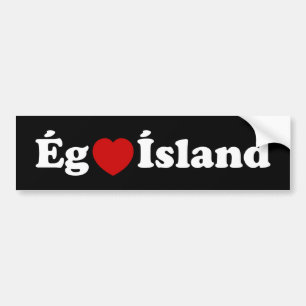 I Heart (Kärlek) Island [Ég Elska Ísland] isländsk Bildekal
