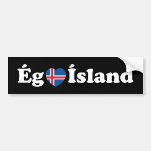 I Heart (Kärlek) Island [Ég Elska Ísland] isländsk Bildekal
