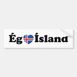 I Heart (Kärlek) Island [Ég Elska Ísland] isländsk Bildekal