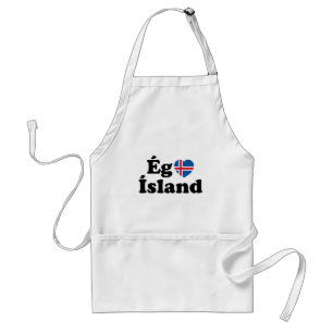 I Heart (Kärlek) Island [Ég Elska Ísland] isländsk Förkläde