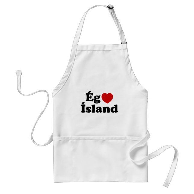 I Heart (Kärlek) Island [Ég Elska Ísland] isländsk Förkläde (Framsidan)