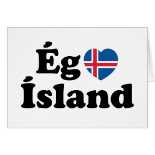 I Heart (Kärlek) Island [Ég Elska Ísland] isländsk Hälsningskort
