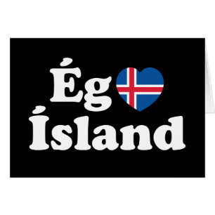 I Heart (Kärlek) Island [Ég Elska Ísland] isländsk Hälsningskort