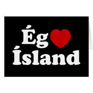 I Heart (Kärlek) Island [Ég Elska Ísland] isländsk Hälsningskort