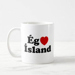 I Heart (Kärlek) Island [Ég Elska Ísland] isländsk Kaffemugg