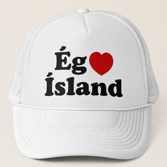 I Heart (Kärlek) Island [Ég Elska Ísland] isländsk Keps (Framsida)