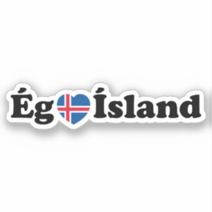 I Heart (Kärlek) Island [Ég Elska Ísland] isländsk Klistermärken