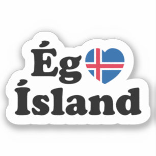 I Heart (Kärlek) Island [Ég Elska Ísland] isländsk Klistermärken