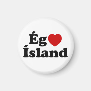 I Heart (Kärlek) Island [Ég Elska Ísland] isländsk Magnet