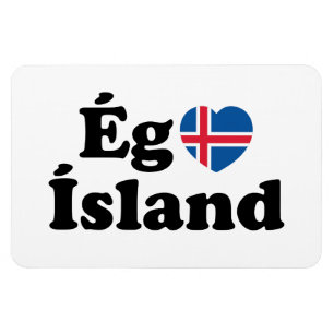 I Heart (Kärlek) Island [Ég Elska Ísland] isländsk Magnet