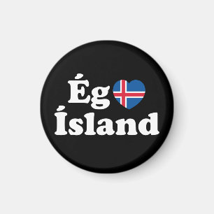 I Heart (Kärlek) Island [Ég Elska Ísland] isländsk Magnet