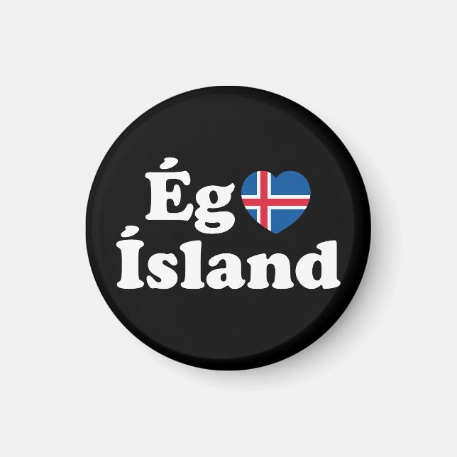 I Heart (Kärlek) Island [Ég Elska Ísland] isländsk Magnet (Framsidan)