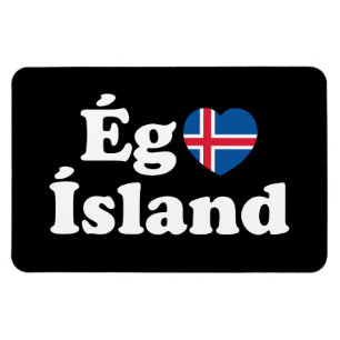 I Heart (Kärlek) Island [Ég Elska Ísland] isländsk Magnet