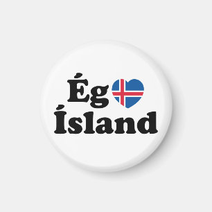 I Heart (Kärlek) Island [Ég Elska Ísland] isländsk Magnet