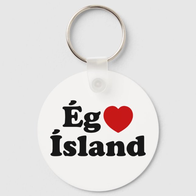 I Heart (Kärlek) Island [Ég Elska Ísland] isländsk Nyckelring (Framsida)