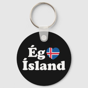 I Heart (Kärlek) Island [Ég Elska Ísland] isländsk Nyckelring