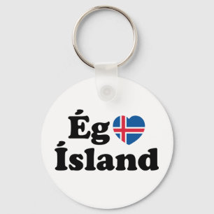 I Heart (Kärlek) Island [Ég Elska Ísland] isländsk Nyckelring