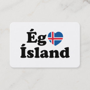 I Heart (Kärlek) Island [Ég Elska Ísland] isländsk Visitkort