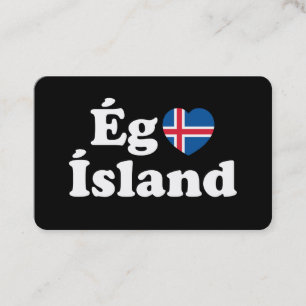 I Heart (Kärlek) Island [Ég Elska Ísland] isländsk Visitkort