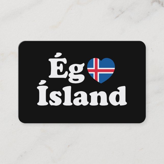 I Heart (Kärlek) Island [Ég Elska Ísland] isländsk Visitkort (Framsida)