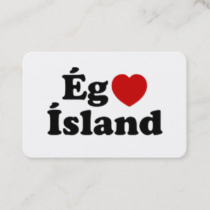 I Heart (Kärlek) Island [Ég Elska Ísland] isländsk Visitkort