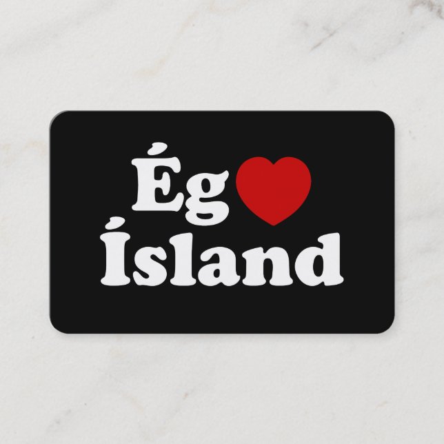 I Heart (Kärlek) Island [Ég Elska Ísland] isländsk Visitkort (Framsida)