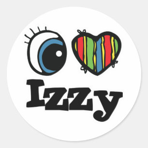 I Heart (Kärlek) Izzy Runt Klistermärke