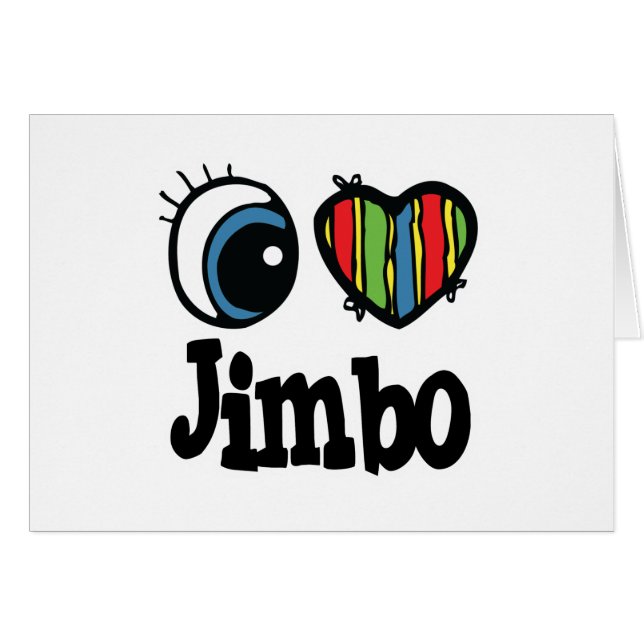 I Heart (Kärlek) Jimbo Hälsningskort (Framsidan Horizontal)