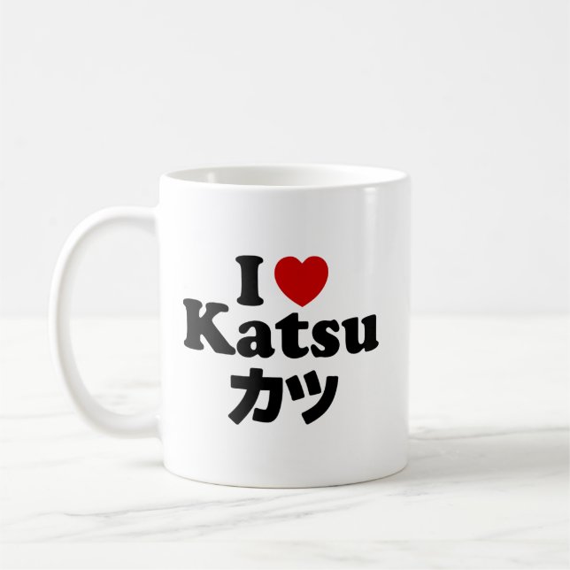 I Heart [Kärlek] Katsu カ ツ Kaffemugg (Vänster)