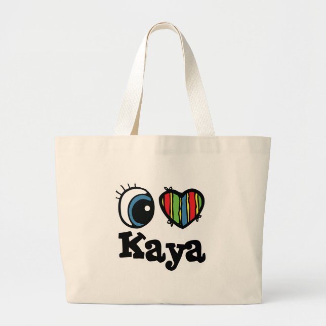 I Heart (Kärlek) Kaya Jumbo Tygkasse (Framsidan)