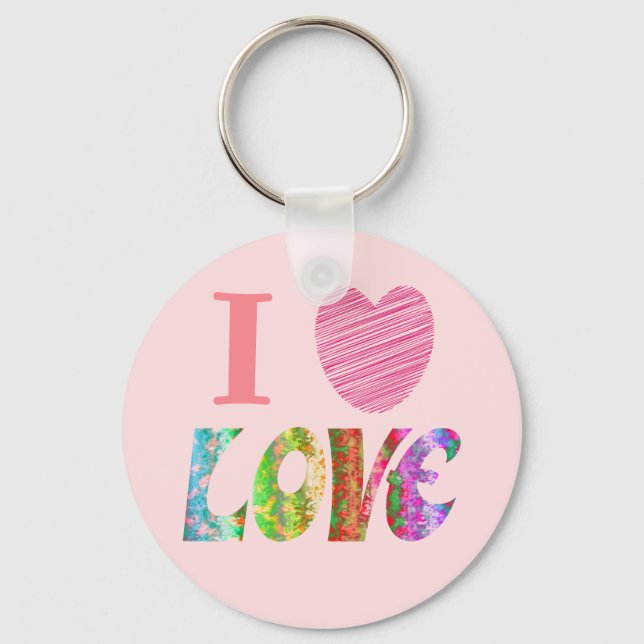 I Heart Kärlek Keychain Nyckelring (Framsida)