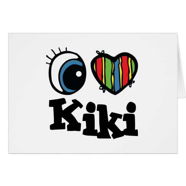 I Heart (Kärlek) Kiki Hälsningskort (Framsidan Horizontal)