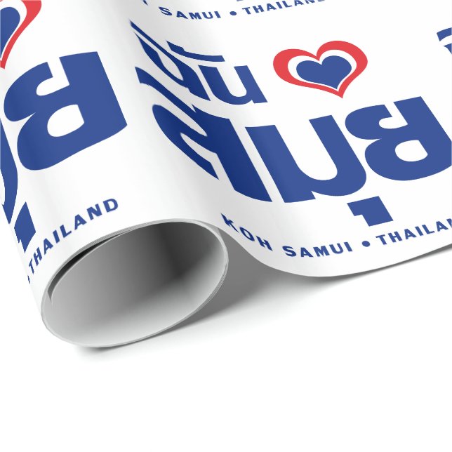 I Heart (Kärlek) Koh Samui ❤ Thailand Presentpapper (Rullad Hörn)